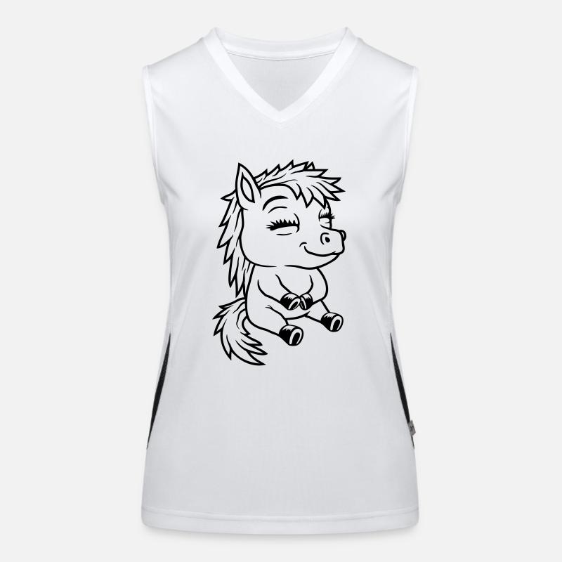 Comic kleines sitzendes Pony Funktionelles Kontrast-Tank Top für Frauen