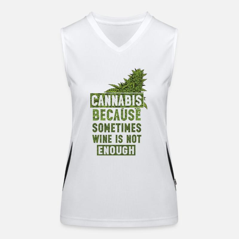Le cannabis parce que parfois le vin ne suffit pas Bourgeon Débardeur respirant contrasté Femme