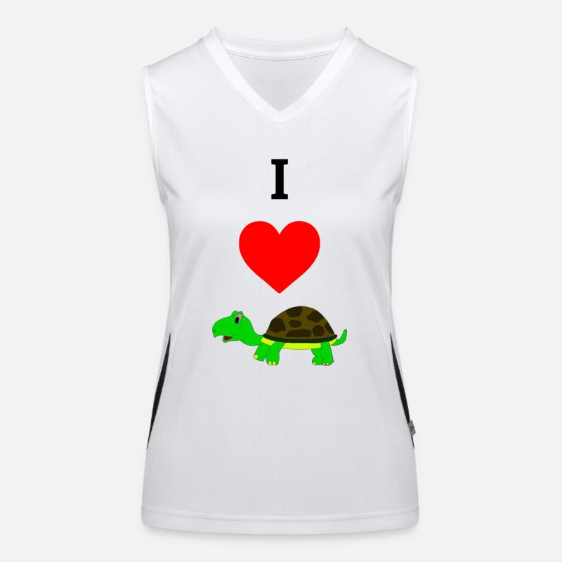 I love turtles Funktionelles Kontrast-Tank Top für Frauen
