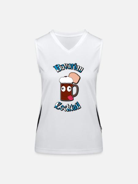 Bavarian Cocktail / Goaßmaß V2 - Funktionelles Kontrast-Tank Top für Frauen - Weiß/Schwarz - Vorne