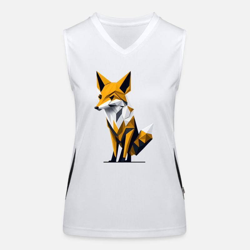 Polygon-Fuchs Funktionelles Kontrast-Tank Top für Frauen