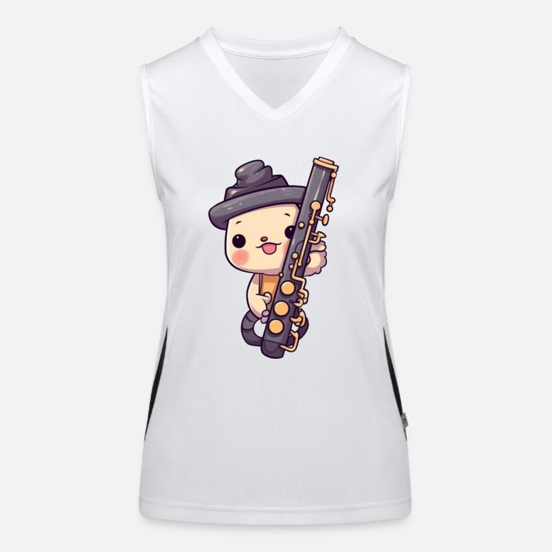 Clarinet in comic style Women's Functional Contrast Tank Top