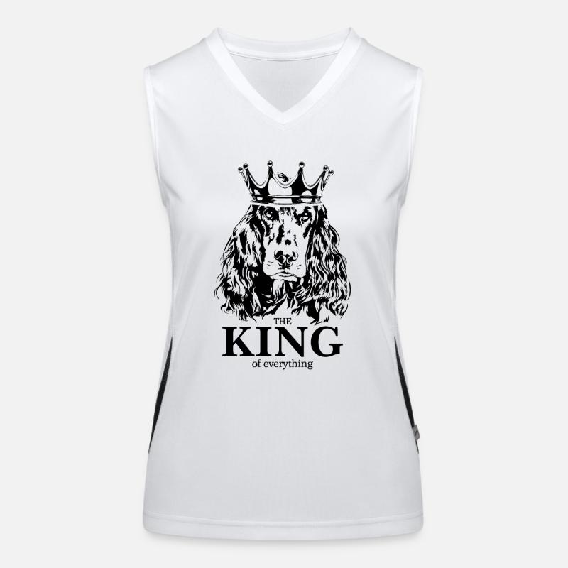 COCKER SPANIEL King Hundespruch Hunde Wilsigns Funktionelles Kontrast-Tank Top für Frauen