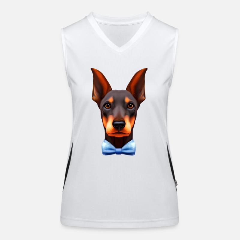 Dobermann Hund Dobermannwelpe Dobermanntrainer Funktionelles Kontrast-Tank Top für Frauen