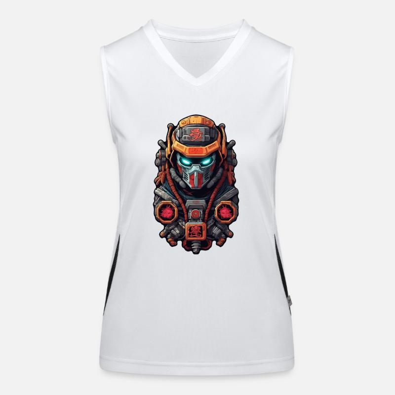 Samurai Warrior - Japan - Robot Women's Functional Contrast Tank Top