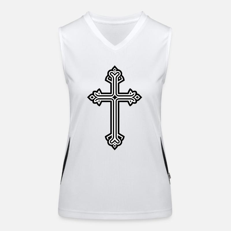 Croix Symbole Christianisme Débardeur respirant contrasté Femme