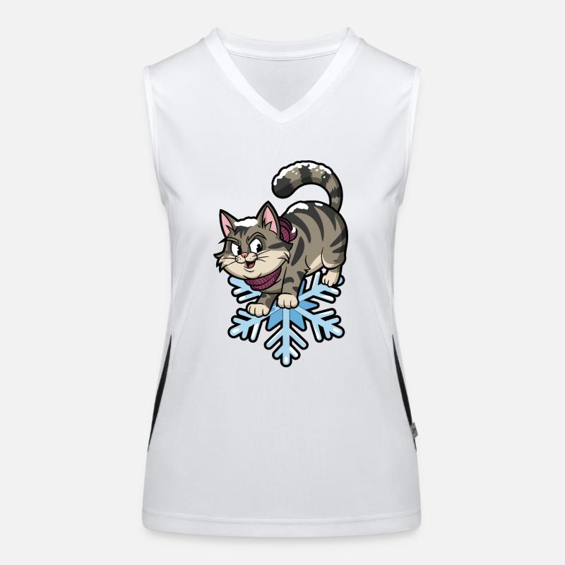 Winter Siberian Snow Cat Women's Functional Contrast Tank Top
