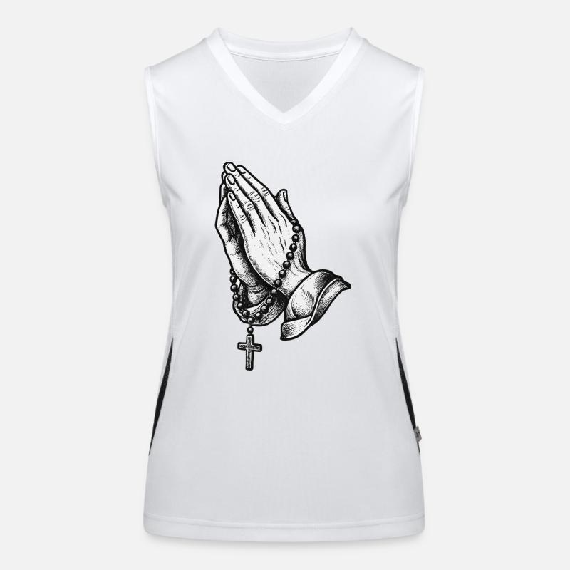 Praying hands Women's Functional Contrast Tank Top