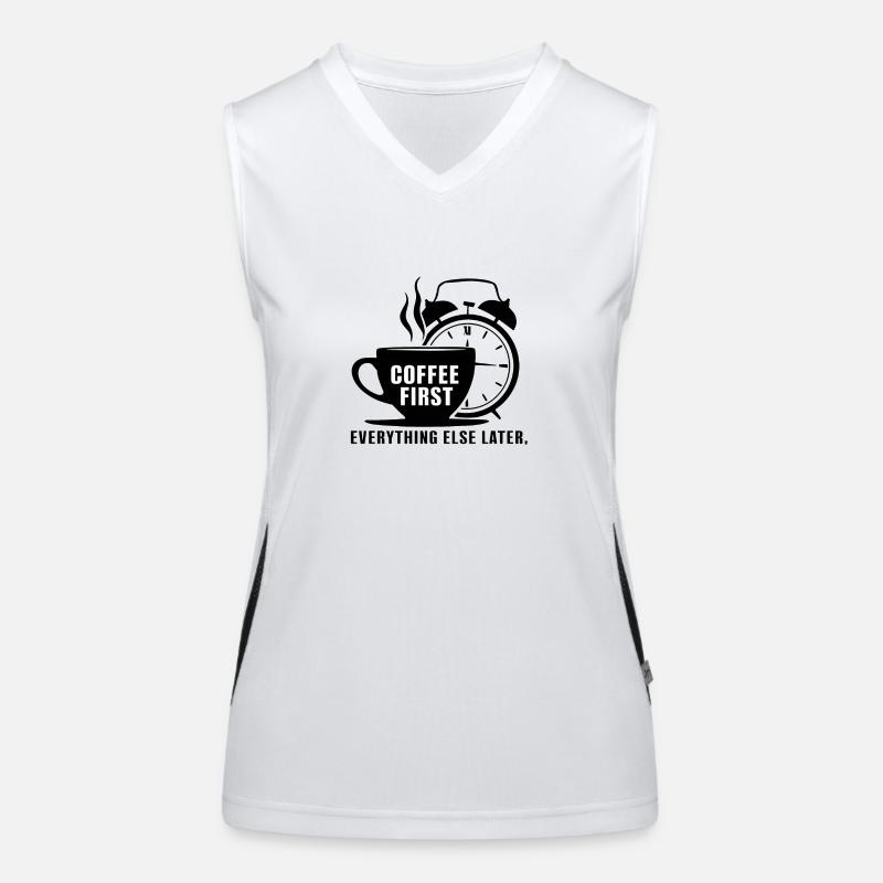 Erst der Kaffee, dann alles andere Funktionelles Kontrast-Tank Top für Frauen