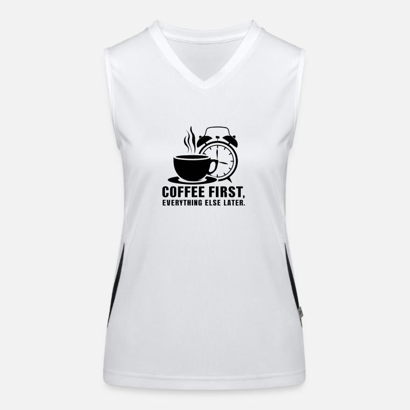 Erst der Kaffee, dann alles andere Funktionelles Kontrast-Tank Top für Frauen