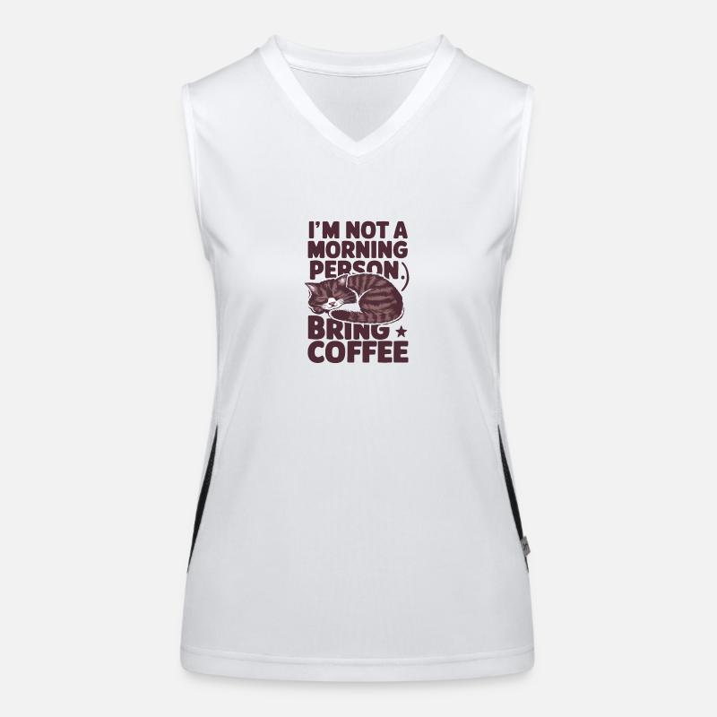 Ich bin kein Morgenmensch. Bring Kaffee mit. Funktionelles Kontrast-Tank Top für Frauen