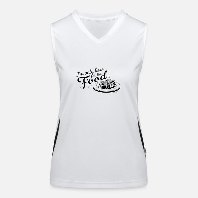 Ich bin nur hier wegen des Essens. Funktionelles Kontrast-Tank Top für Frauen