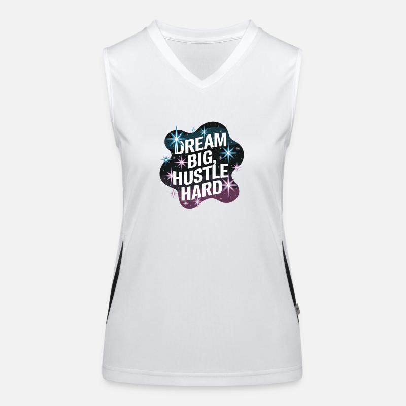Dream Big, Hustle Hard – Nachthimmel Funktionelles Kontrast-Tank Top für Frauen