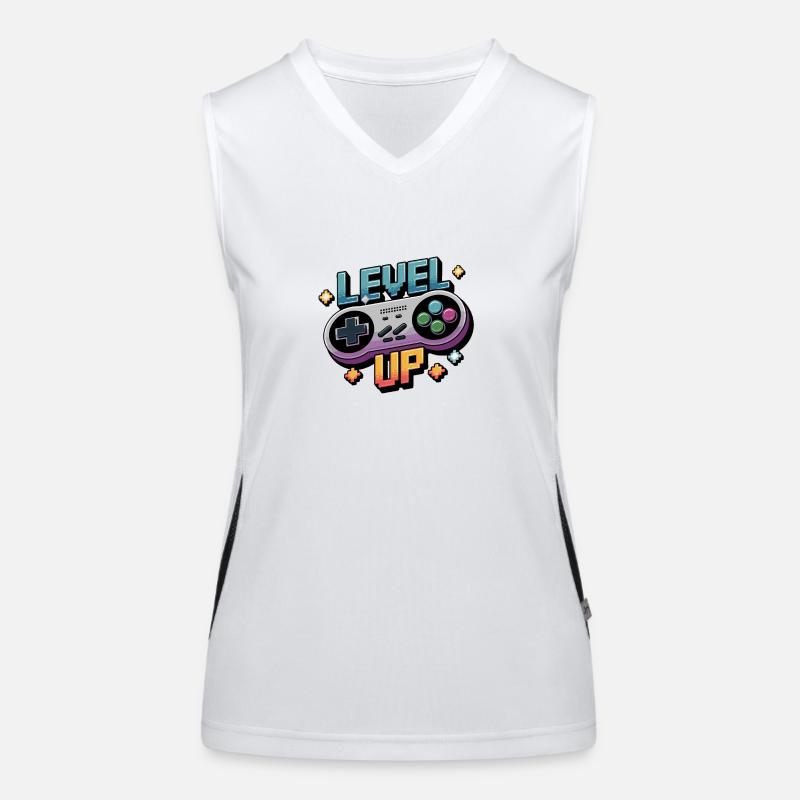 Level Up – Gaming Controller Funktionelles Kontrast-Tank Top für Frauen