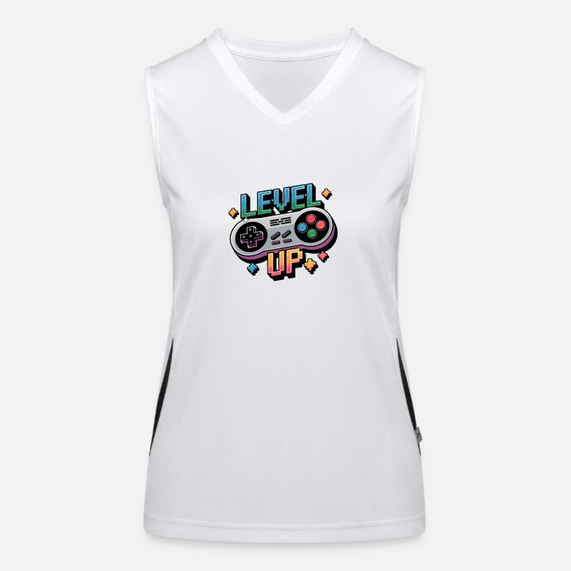 Level Up – Gaming Controller Funktionelles Kontrast-Tank Top für Frauen