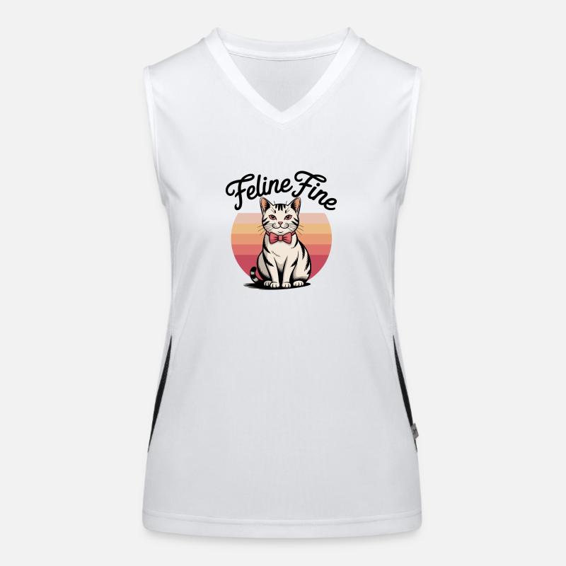 Feline Fine – Chat Sunset Rétro Débardeur respirant contrasté Femme