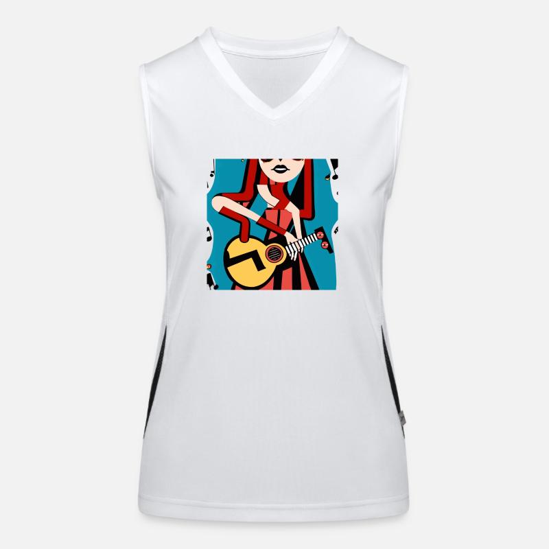 Musik Mädchen Funktionelles Kontrast-Tank Top für Frauen
