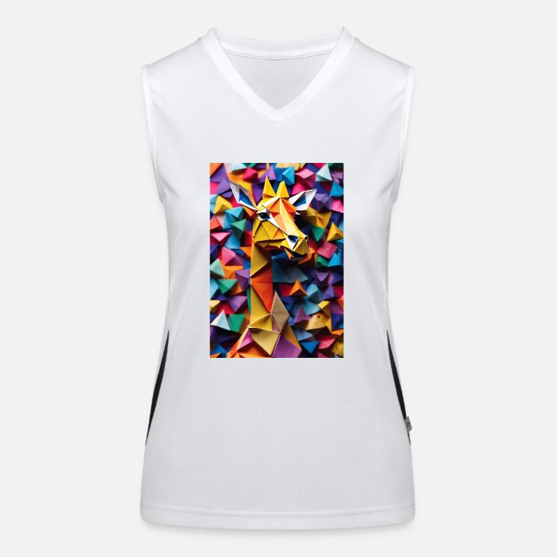 Girafe en origami Débardeur respirant contrasté Femme