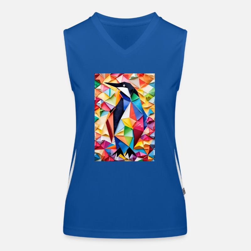 Origami Penguin Women's Functional Contrast Tank Top