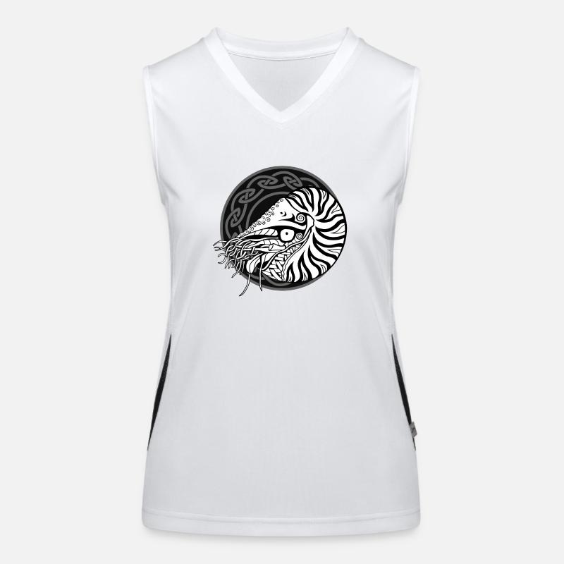 Celtic Nautilus (black / circle) Women's Functional Contrast Tank Top