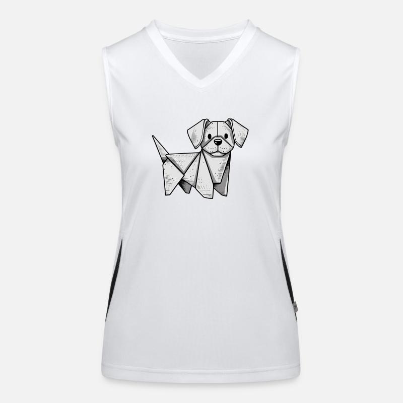 Origami Dog Women's Functional Contrast Tank Top