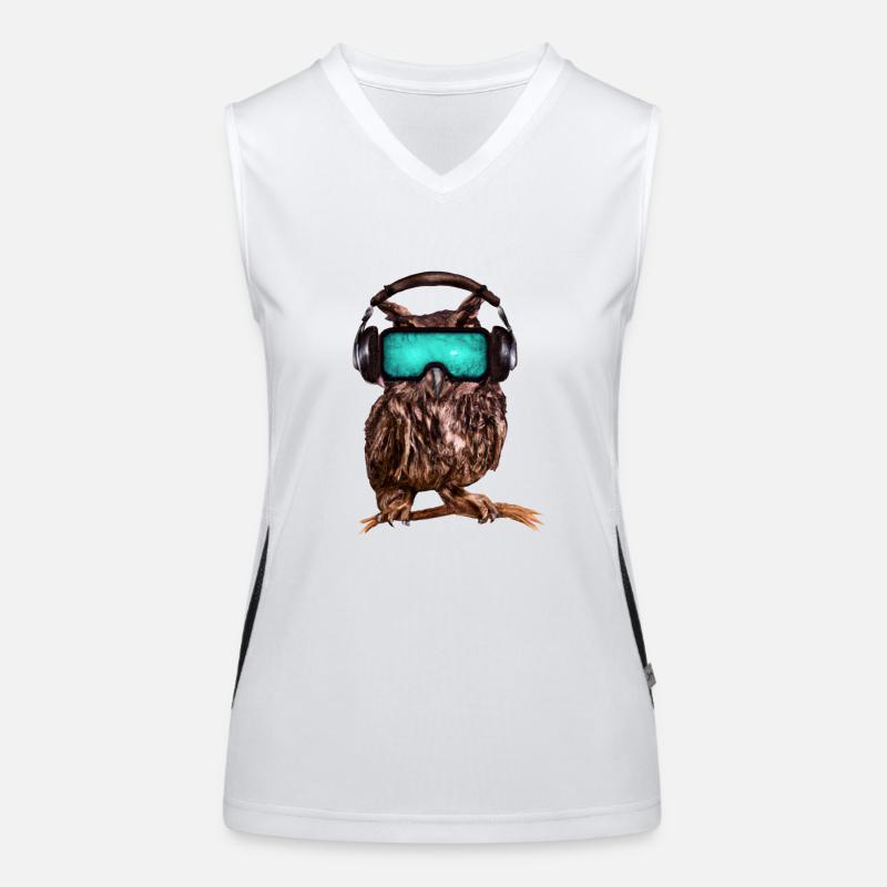 Eule _ 03 Funktionelles Kontrast-Tank Top für Frauen