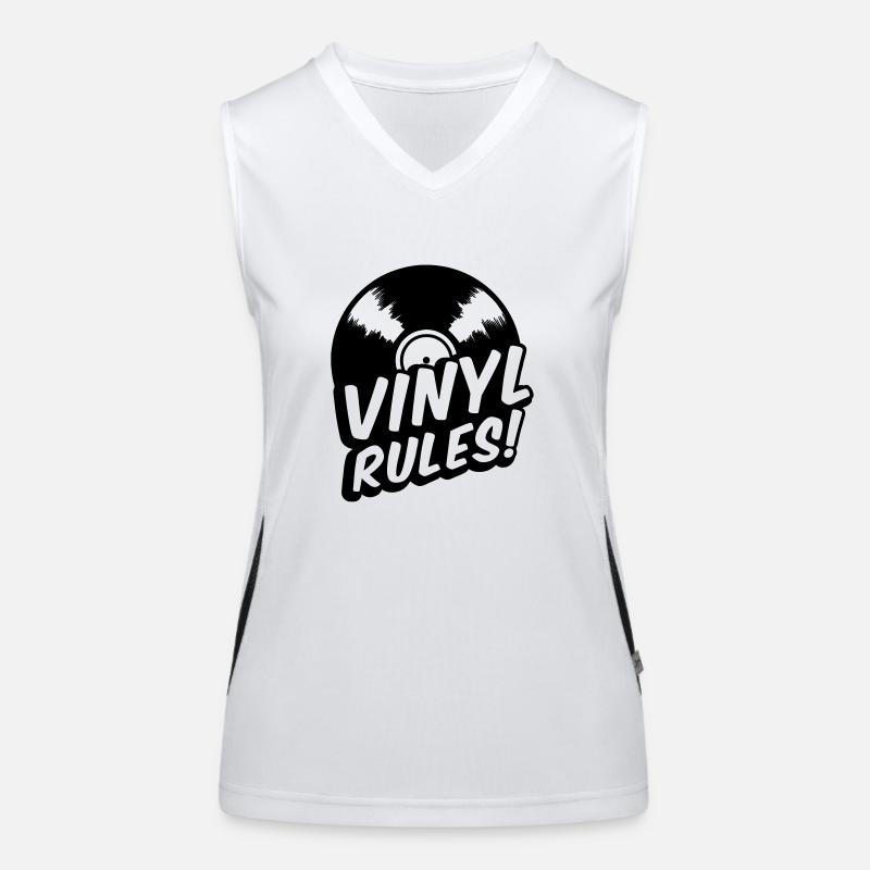 Vinyl rules - CD - recordings-music-retro Women's Functional Contrast Tank Top