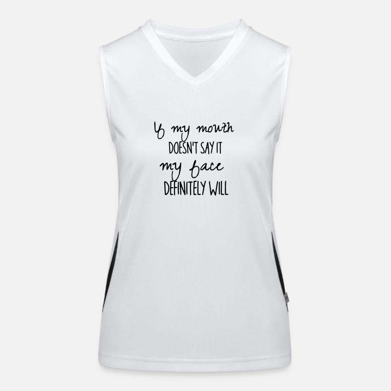 If my mouth doesn`t say it (schwarz) Funktionelles Kontrast-Tank Top für Frauen