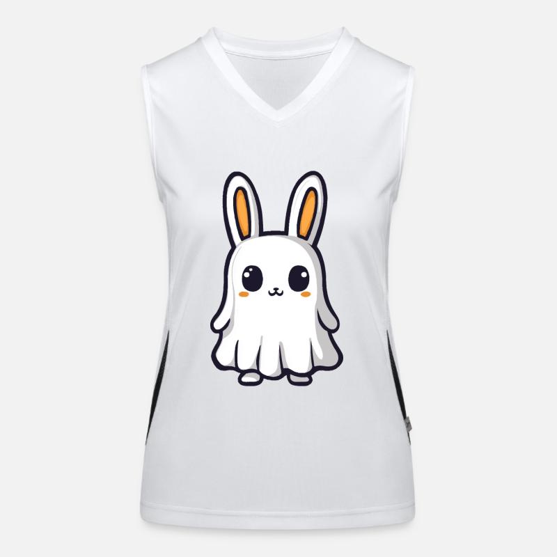 Hase Halloween Comic Geist Funktionelles Kontrast-Tank Top für Frauen