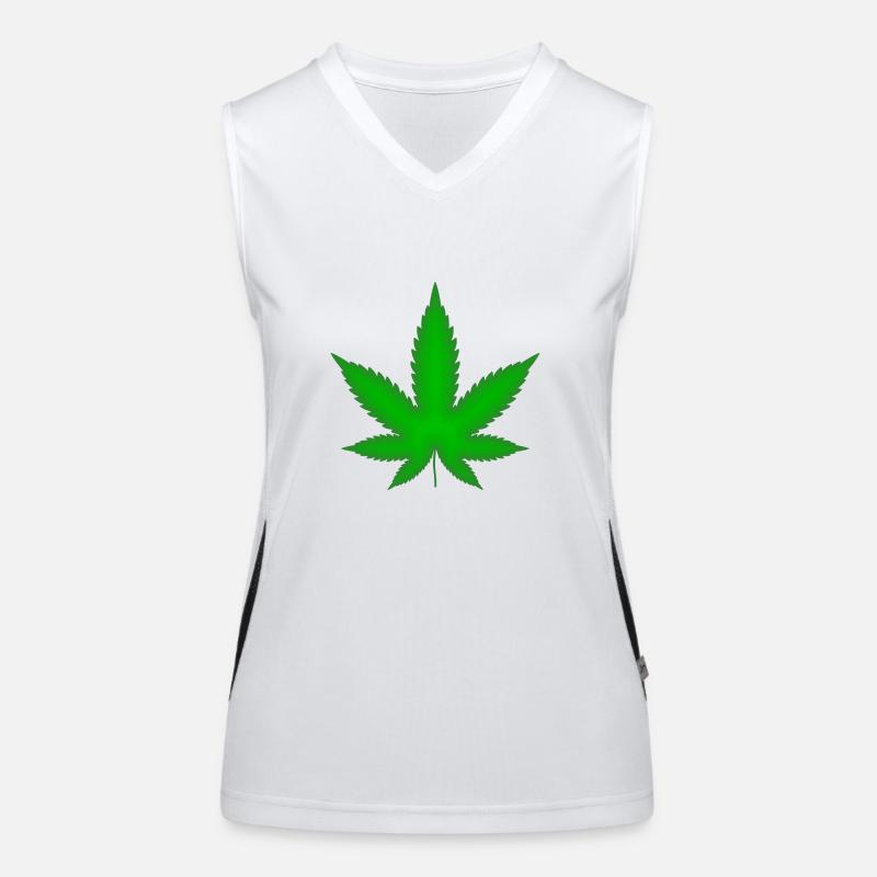 Marijuana leaf Women's Functional Contrast Tank Top