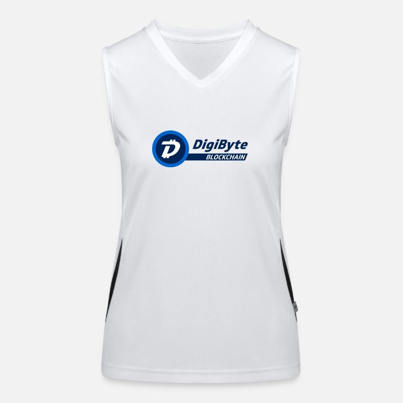 DigiByte logo with text (DGB) Women's Functional Contrast Tank Top