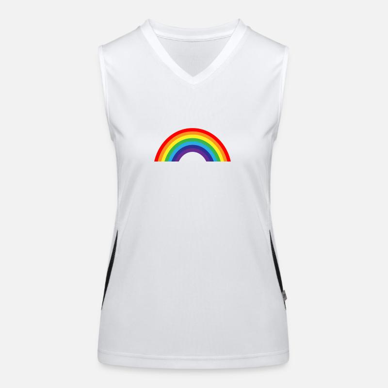 Rainbow - Women's Functional Contrast Tank Top - white/black