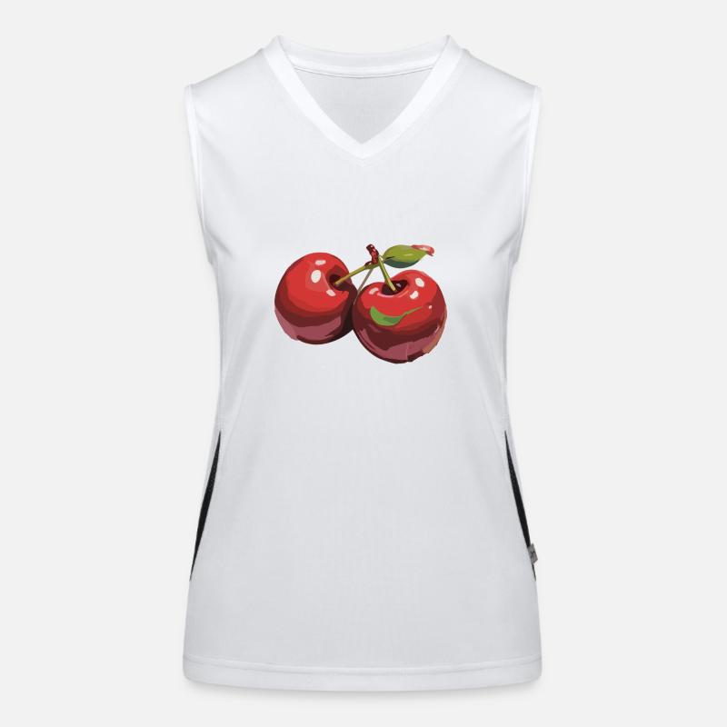 Red Cherry Cherries Cherries Cherry Women's Functional Contrast Tank Top