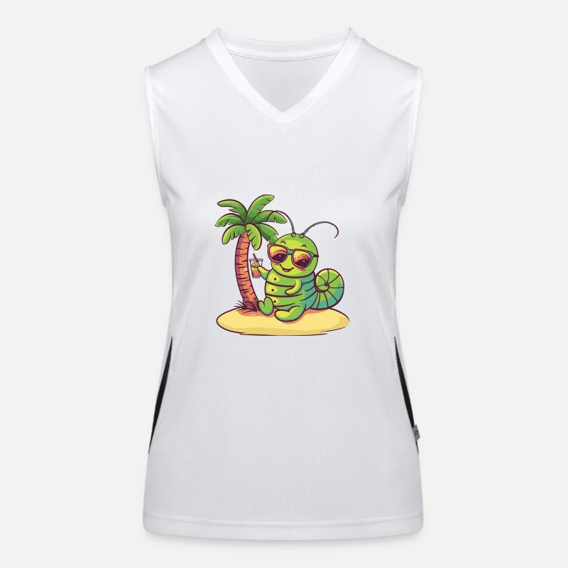Worm Summer Beach Vacation Women's Functional Contrast Tank Top