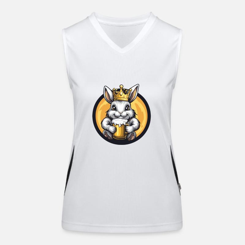 Hase Bier Comic Funktionelles Kontrast-Tank Top für Frauen