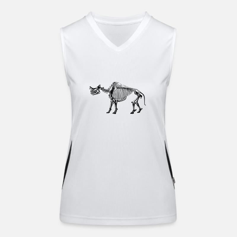 Dinosaurier Skelett Funktionelles Kontrast-Tank Top für Frauen