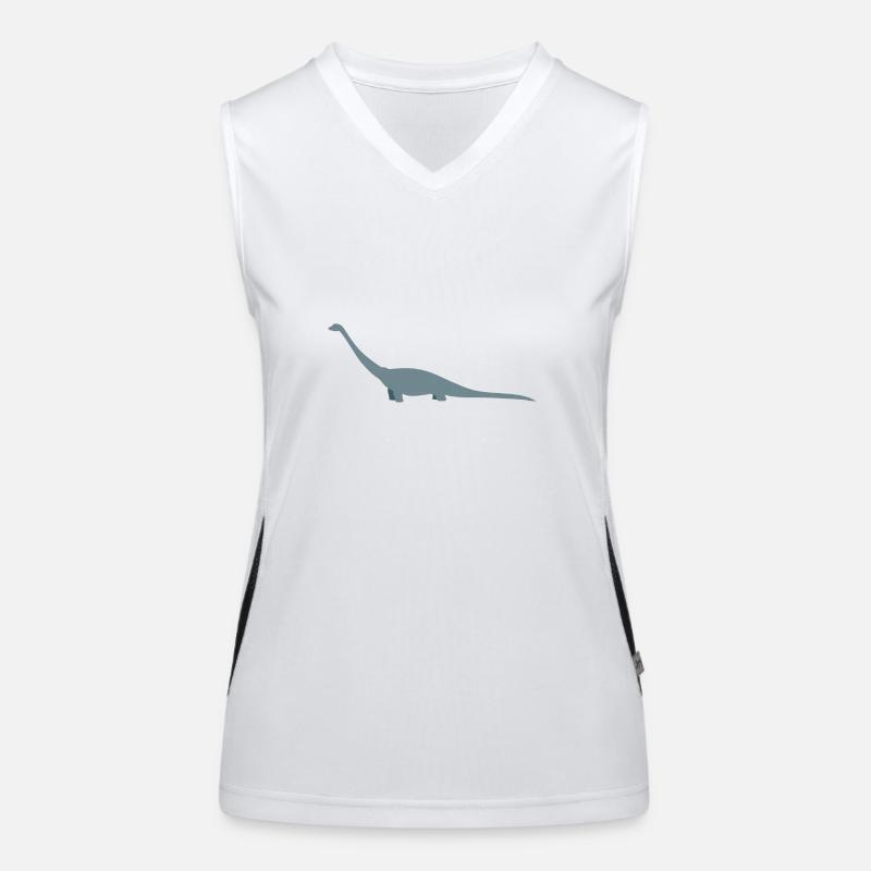 Dinosaurs: Comic Diplodocus - Women's Functional Contrast Tank Top - white/black