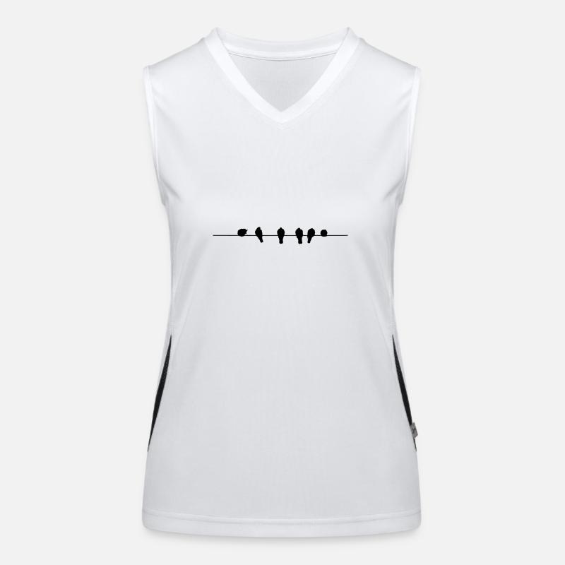 Vögel auf Stromleitung Geschenk / Geschenkidee Funktionelles Kontrast-Tank Top für Frauen