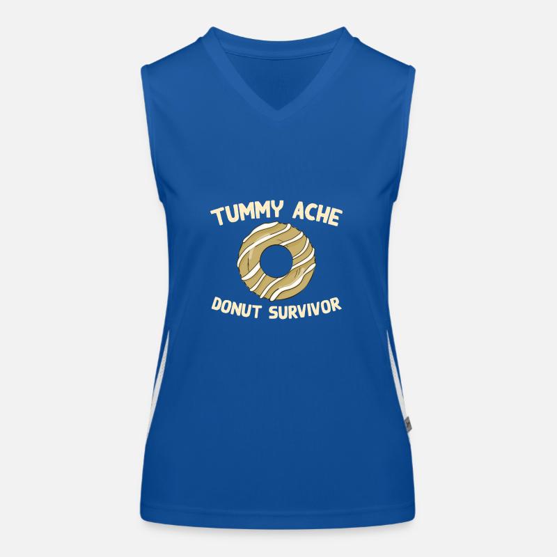 Tummy Ache Donut Survivor Drôle de nourriture préférée Débardeur respirant contrasté Femme