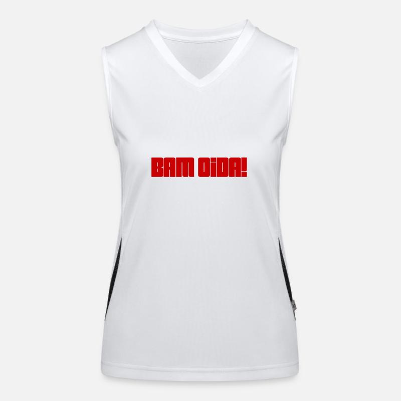 BAM OIDA + Austrian dialect, saying, Vienna Women's Functional Contrast Tank Top