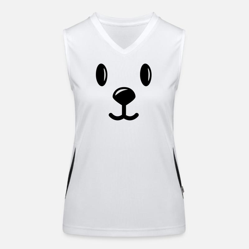 teddy bear costume smiley face Women's Functional Contrast Tank Top
