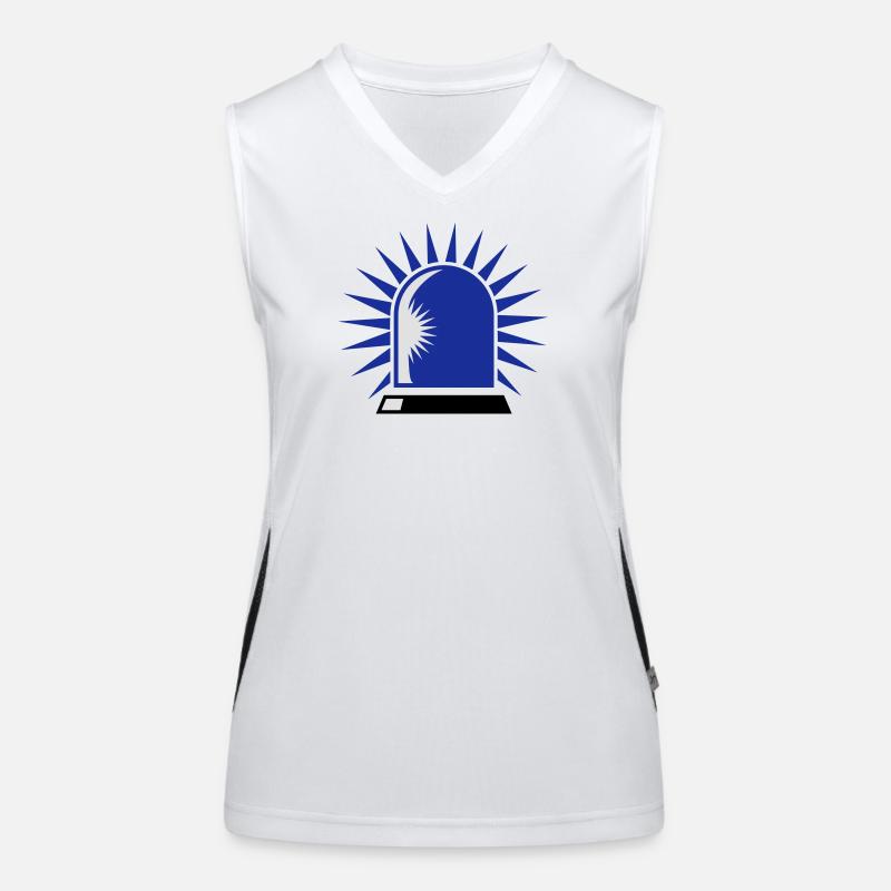 rotating blue beacon light Women's Functional Contrast Tank Top