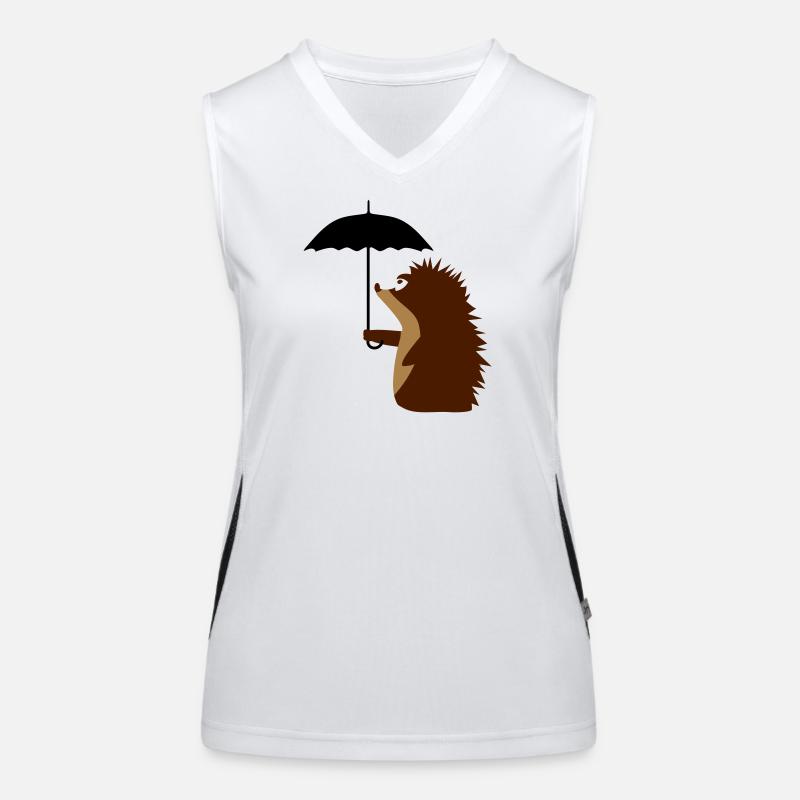 Igel mit Schirm Funktionelles Kontrast-Tank Top für Frauen