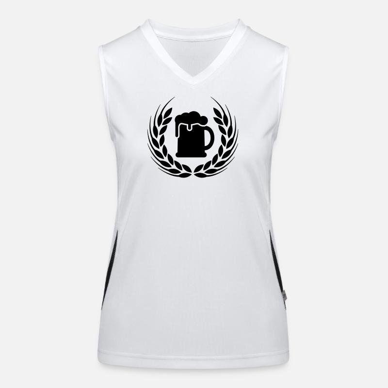 Beer wheat wreath Women's Functional Contrast Tank Top
