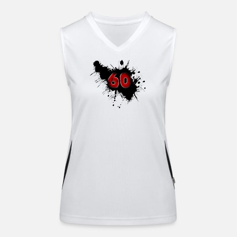 60th birthday - Women's Functional Contrast Tank Top - white/black