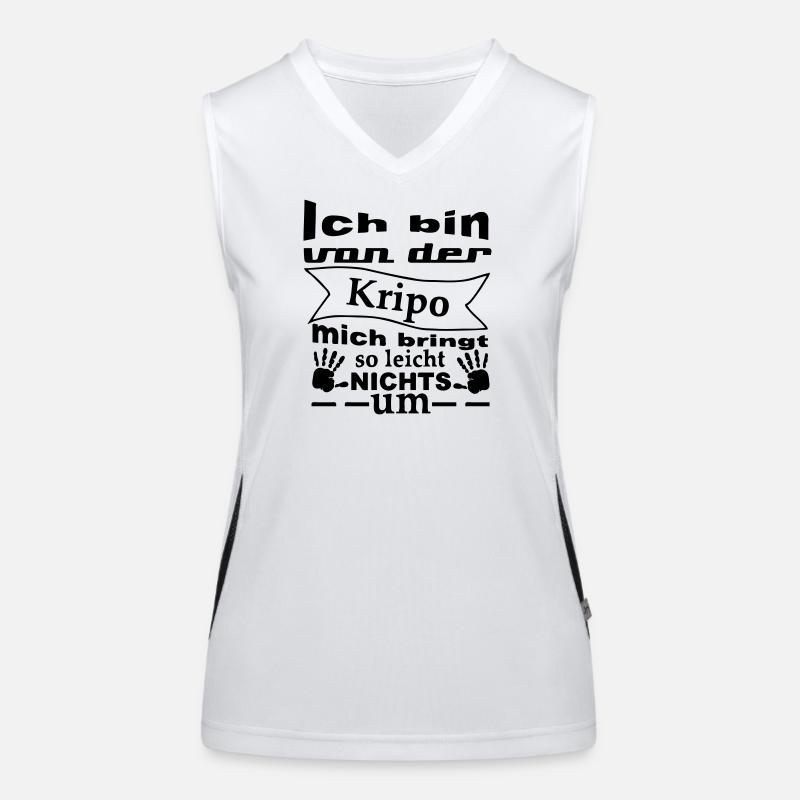 Kripo Humor Polizei Spruch Fun Geschenk Funktionelles Kontrast-Tank Top für Frauen