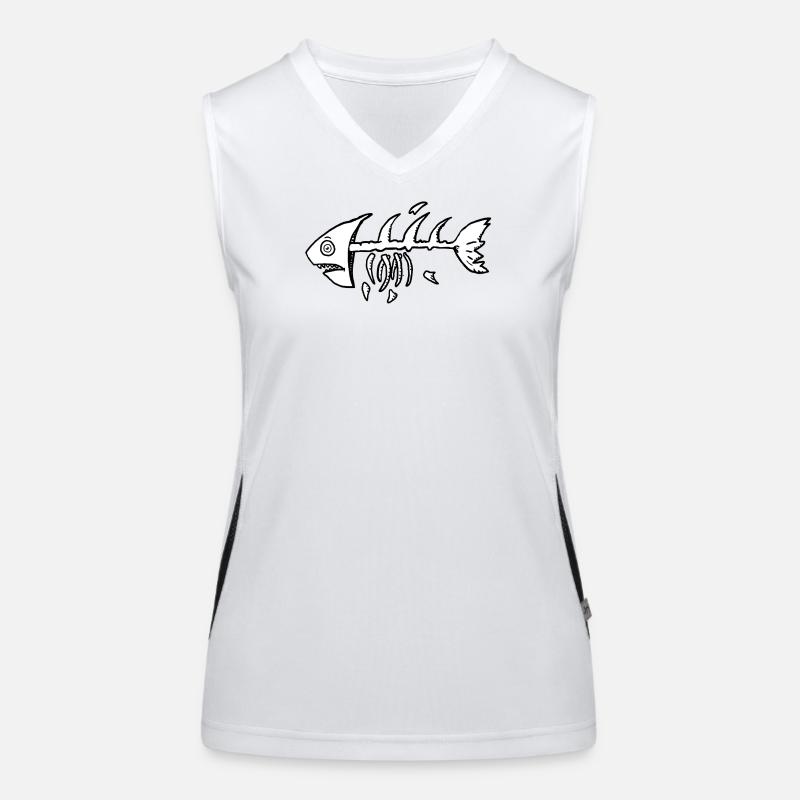Skelettfisch im Kontrast Funktionelles Kontrast-Tank Top für Frauen