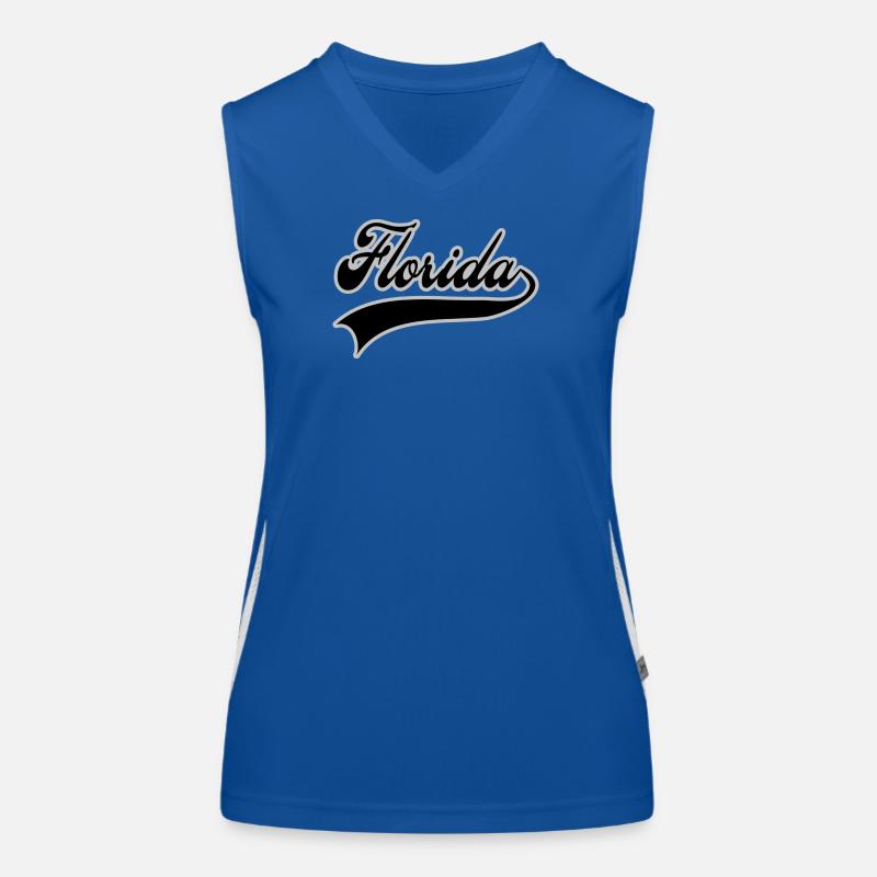 Florida typographie style baseball college Débardeur respirant contrasté Femme