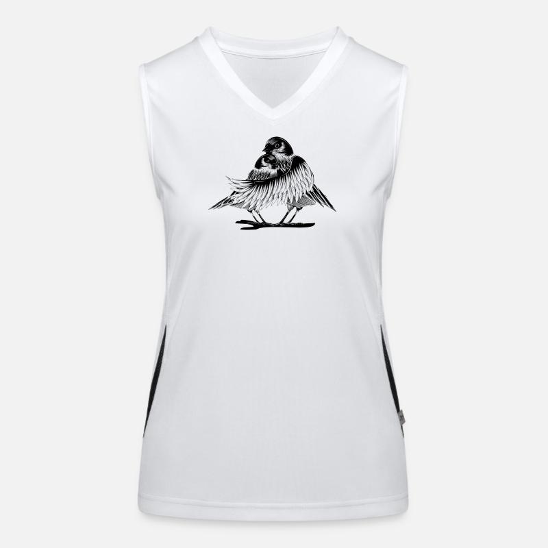 Two enamored birds Women's Functional Contrast Tank Top