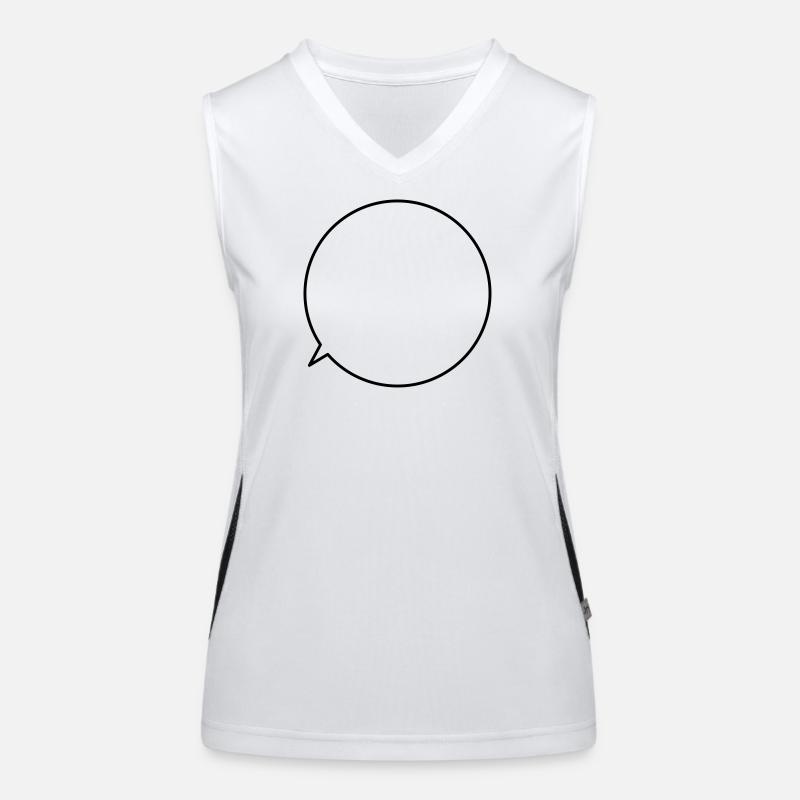 Speech bubble request text customizable Women's Functional Contrast Tank Top